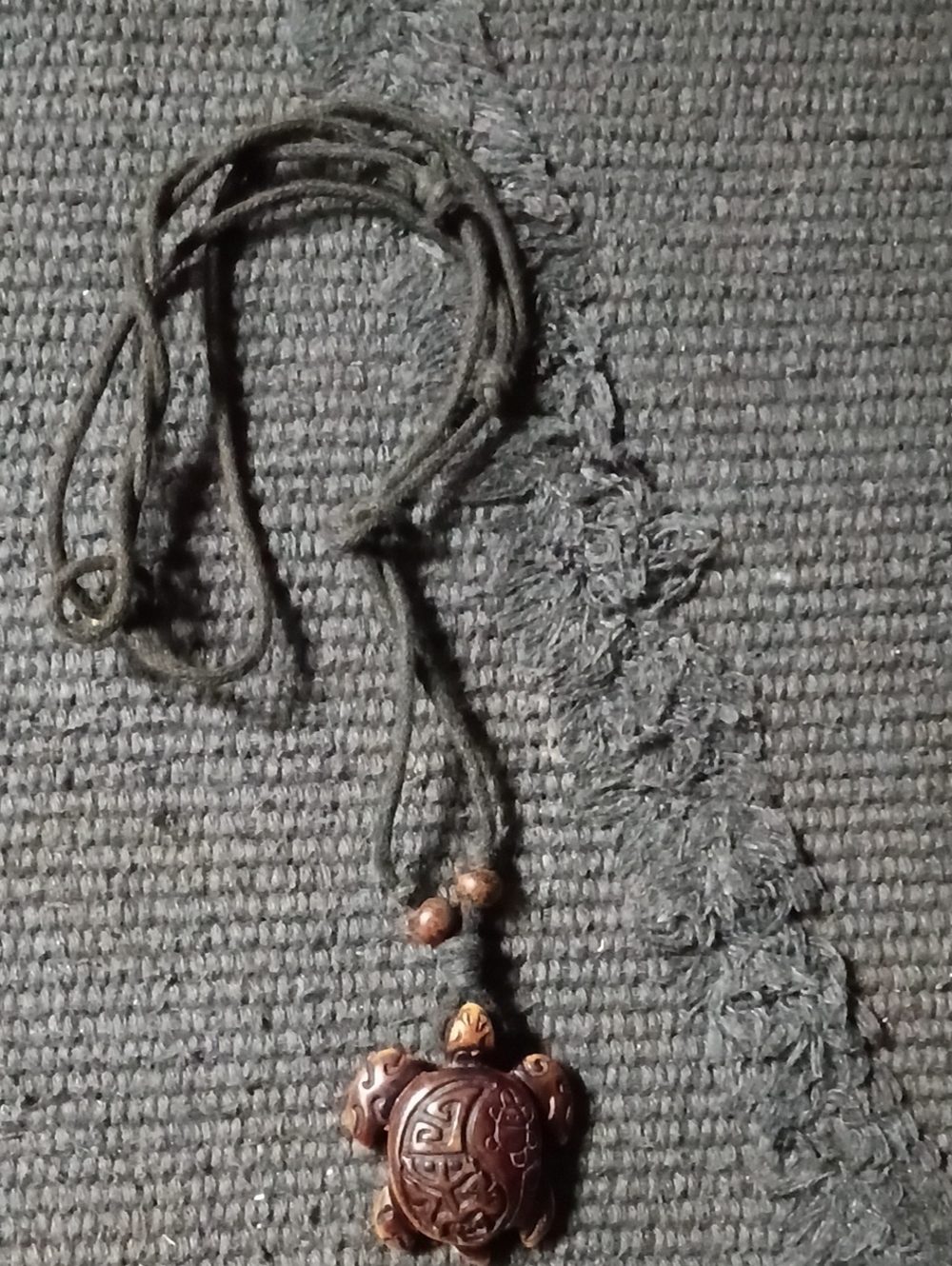 Handcrafted Turtle Pendant Necklace - Brown
